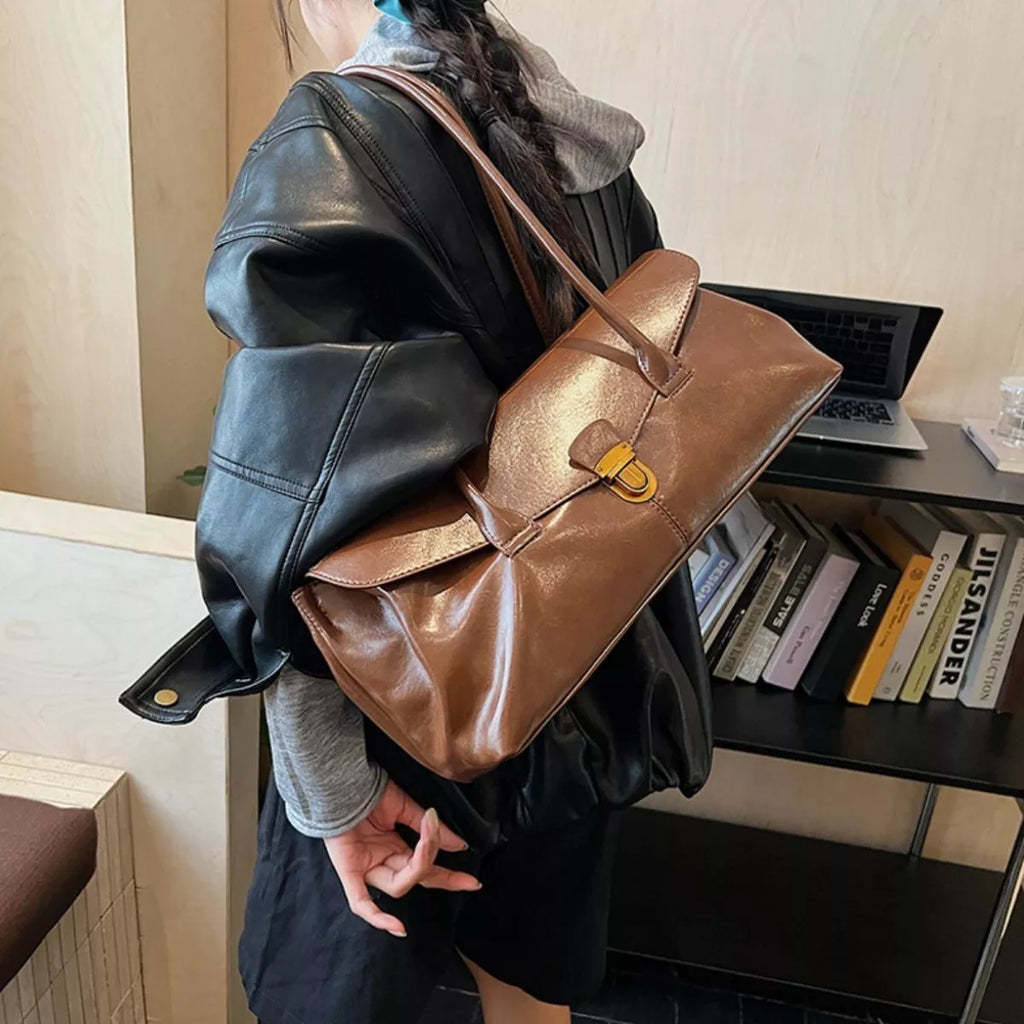 Vintage Style Leather Shoulder Bag