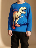 Children's Dinosaur Graphic Long Sleeve Crew Neck T-Shirt