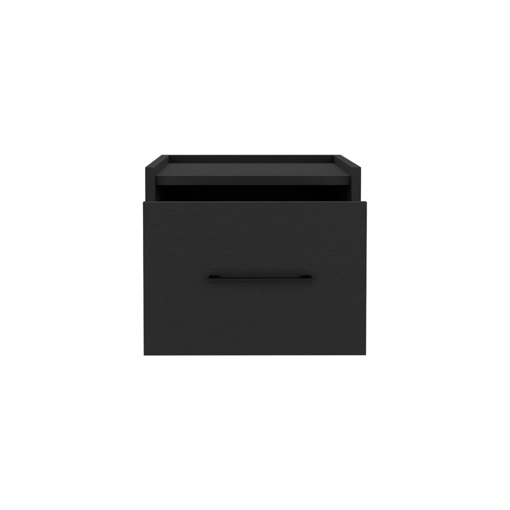 Floating Nightstand with Handy Drawer - Black