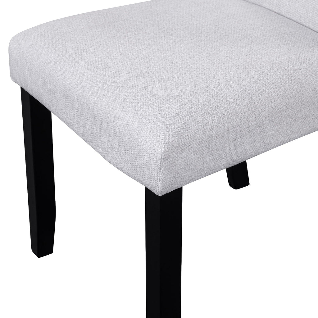 5 Piece Round Dining Table Set with Upholstered Chairs - Black or White