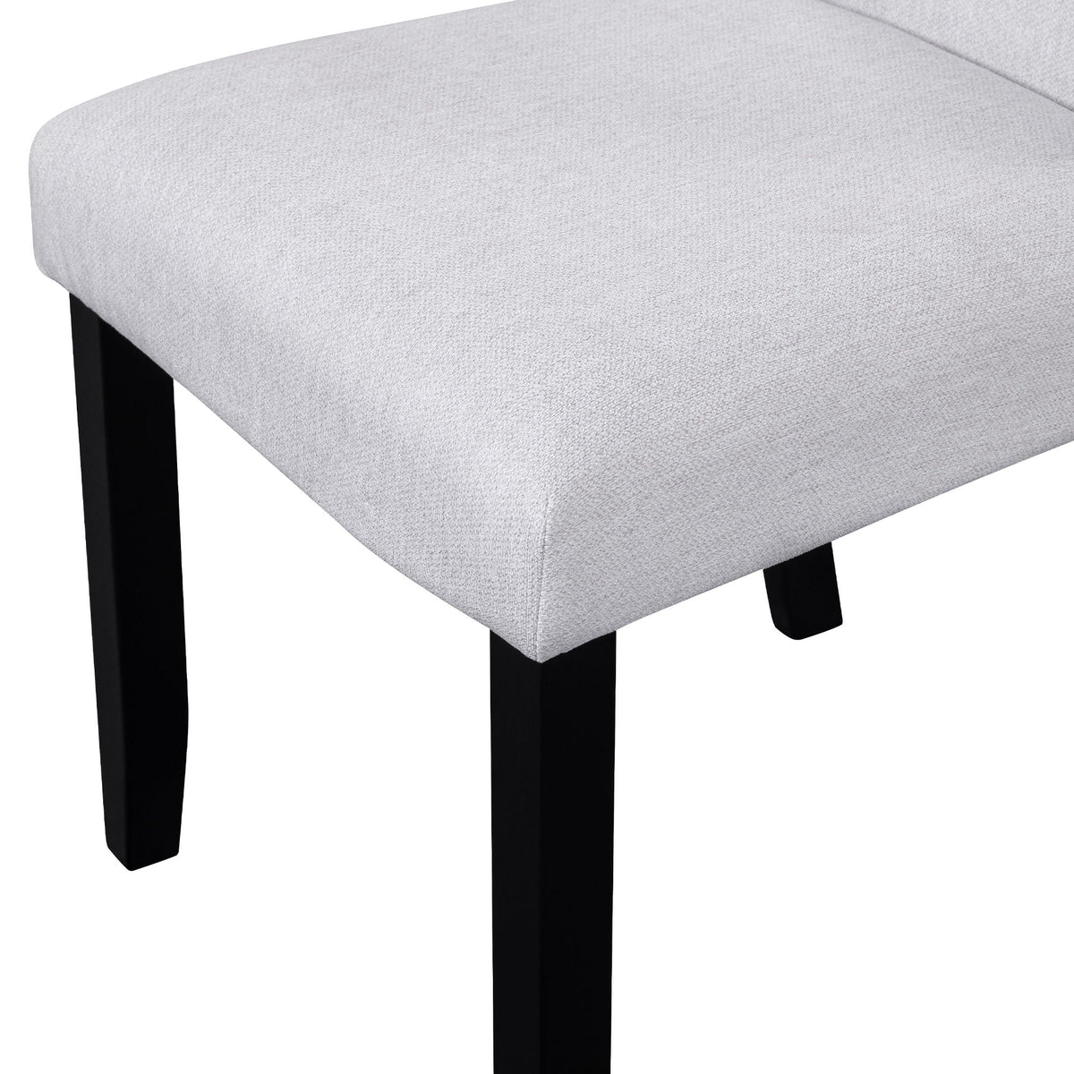 5 Piece Round Dining Table Set with Upholstered Chairs - Black or White