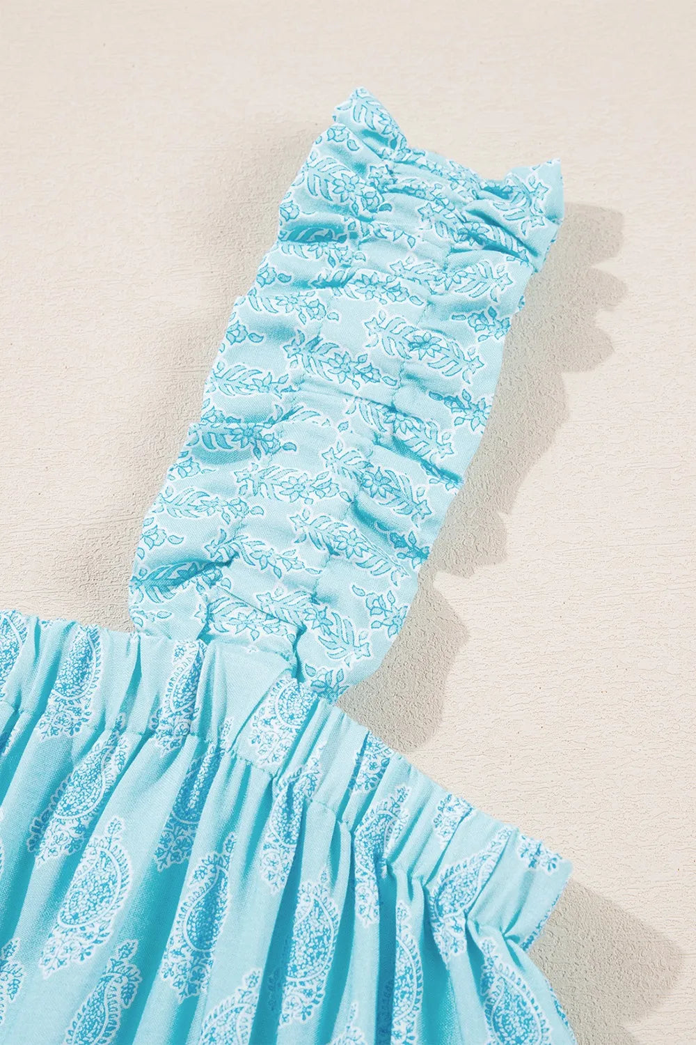 Printed Ruffled Wide Straps Tank