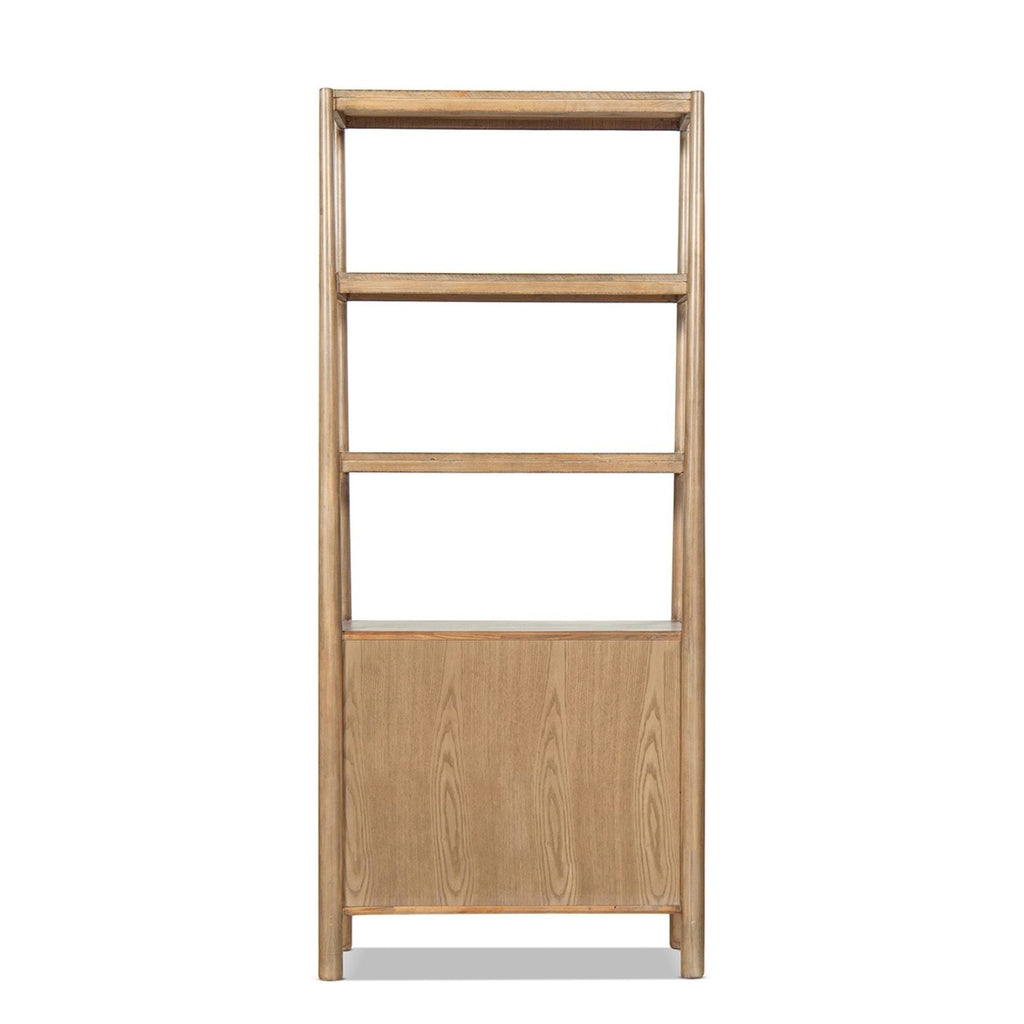 Natural Reclaimed Wood Bookcase with Lower Cabinet - 86" Tall