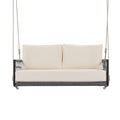 Beige Outdoor Swing Sofa with Soft Cushions for Patio