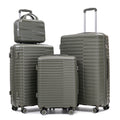 4 Piece Set Spinner Wheel Luggage with Cosmetic Case in Green
