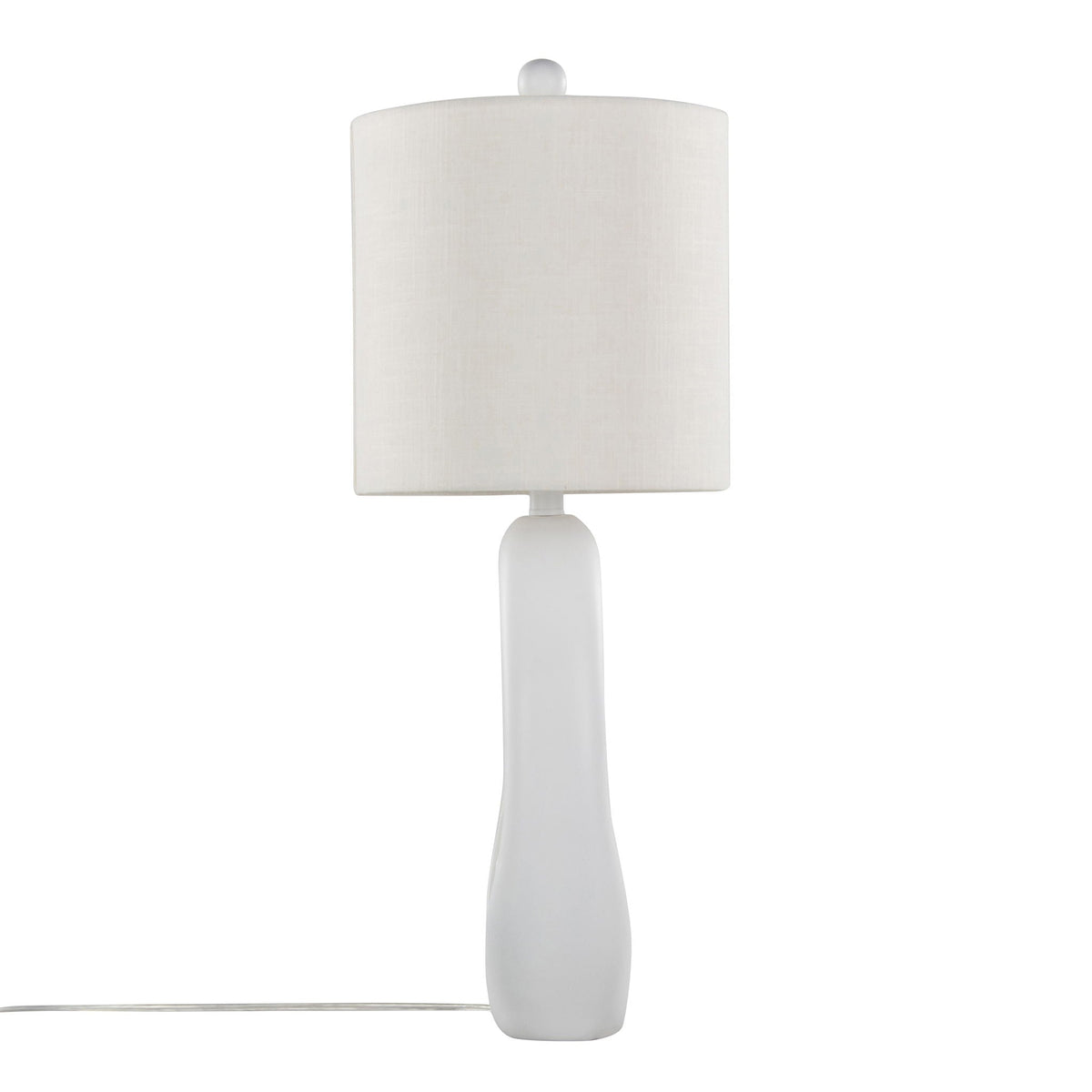 Pearl Contemporary Table Lamp Set with Natural Shell Base - Matte White