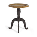 Natural & Black End Table with Octagonal Top – French Country Style