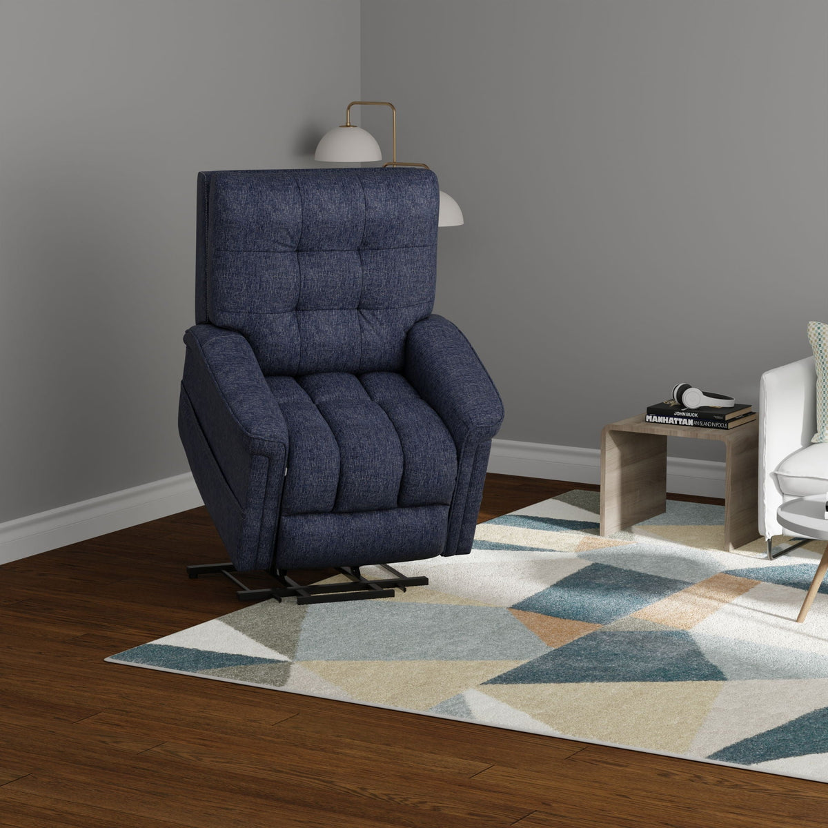 Velour Power Lift Chair with Lift Assist - Blue