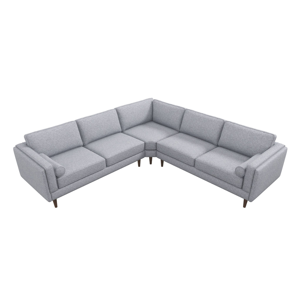 Amber Light Sectional Sofa with Removable Cushions - Light Fabric