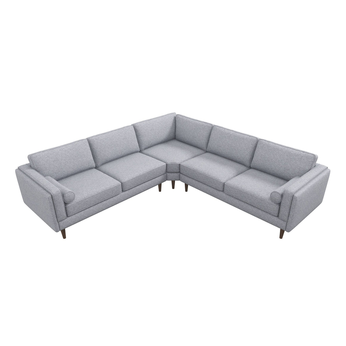 Amber Light Sectional Sofa with Removable Cushions - Light Fabric