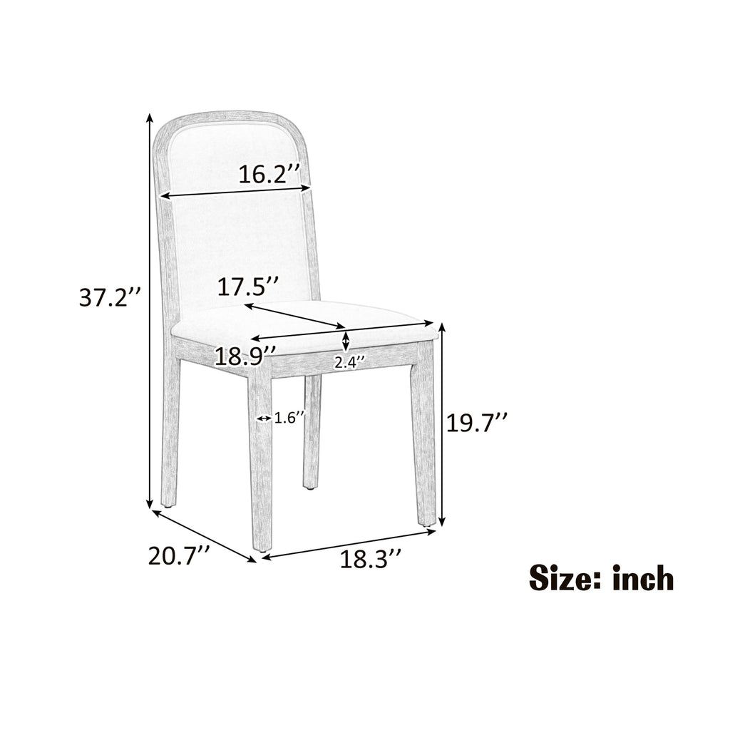 Vintage Style Dining Chair Set with Upholstered Seats - 4 Chairs