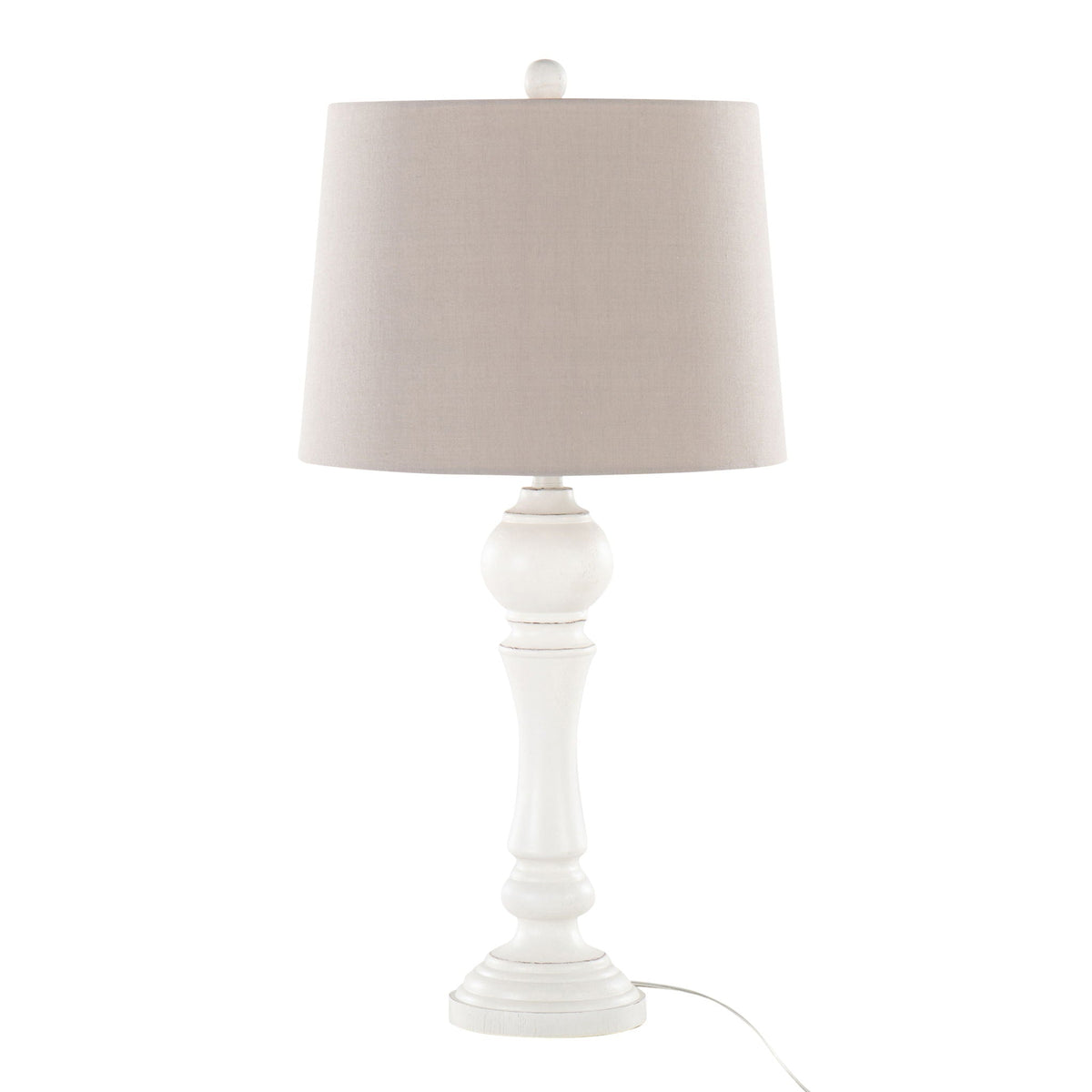 Farmhouse Poly Table Lamp Set with Spindle Base - Gray or White