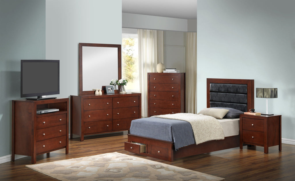Elegant Storage Bed with Ample Storage - Dark Brown or Black