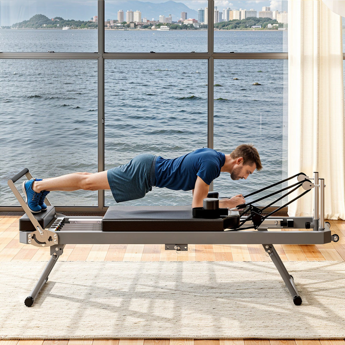 Extra Large Pilates Reformer with Multi-Functional Workout Capacity - Iron