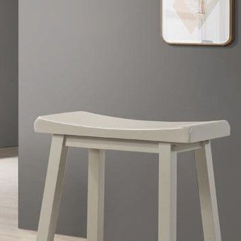 Ergonomic Backless Counter Height Stool Set with Footrest - Gray or White