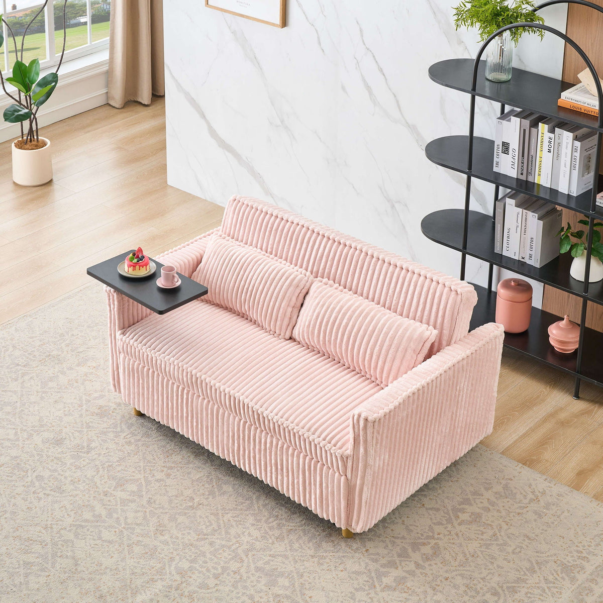 Pull Out Sofa With Movable Tabletop and USB Ports - Multiple Colors