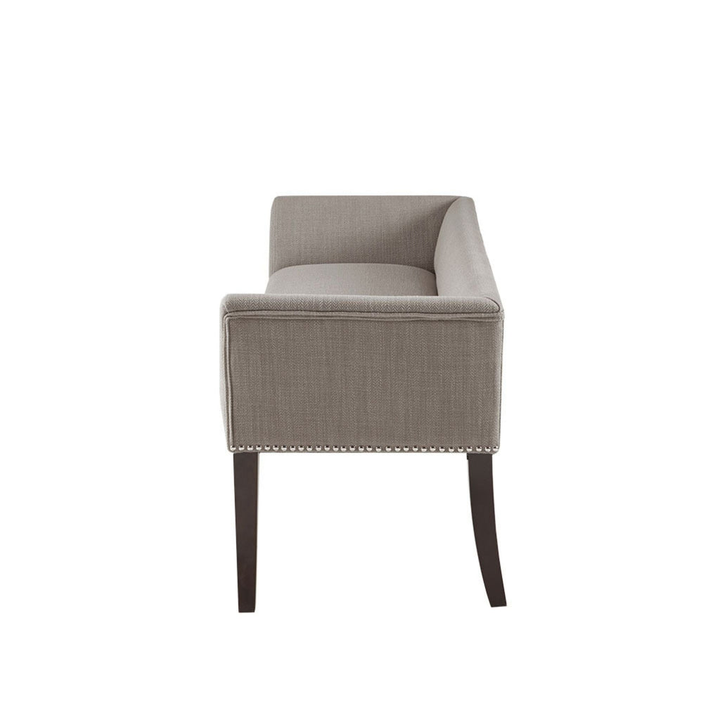 Elegant Design Upholstered Bench with Solid Wood Frame - Gray, Beige or Dark Gray