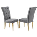 Modern Upholstered Dining Chair Set with Tufted Back - Multiple Colors