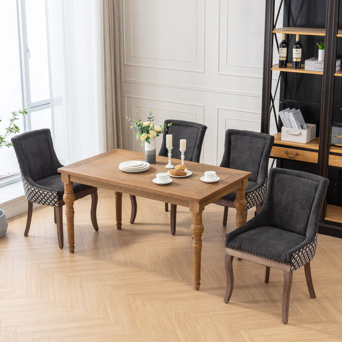 Ultra Side Dining Chair Set with Solid Wood Legs - Multiple Colors