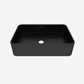 BB17 Integrated Black Ceramic Bathroom Vanity Sink with Scratch-Resistant Finish - Black
