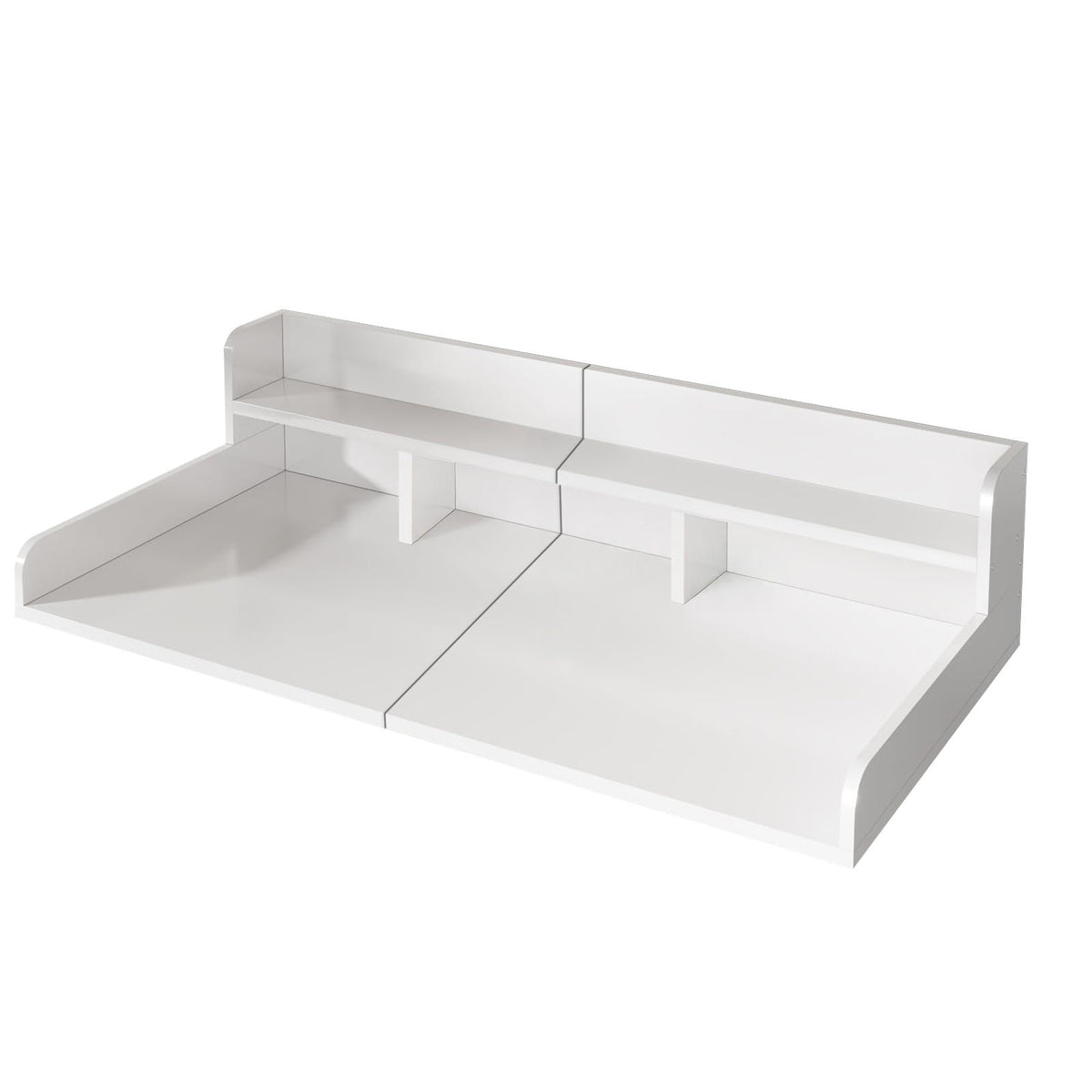 White Washer Dryer Countertop Organizer with Double Layer Storage - White