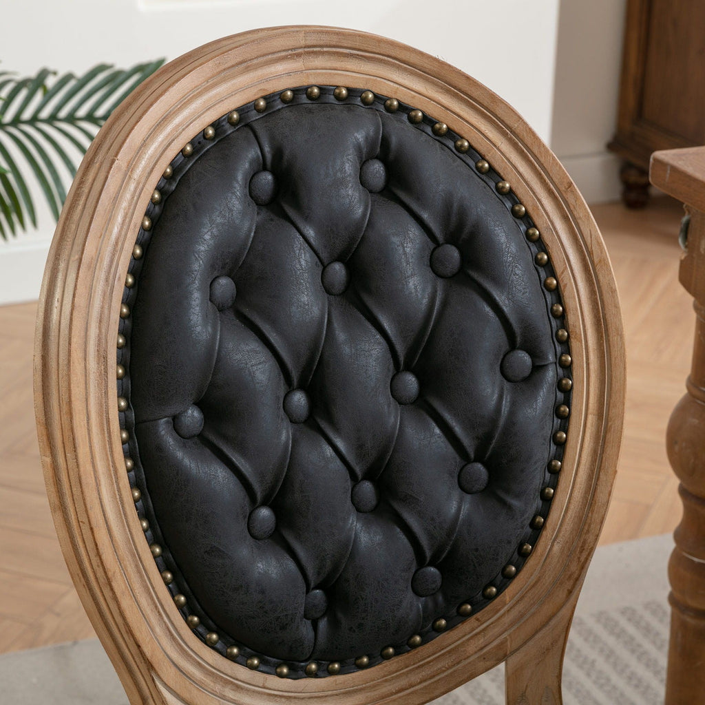 French Style Solid Wood Dining Chair with Nailhead Trim - Multiple Colors
