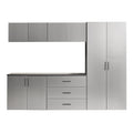 Metallic Gray Garage Cabinet Set with Soft Closing Drawers