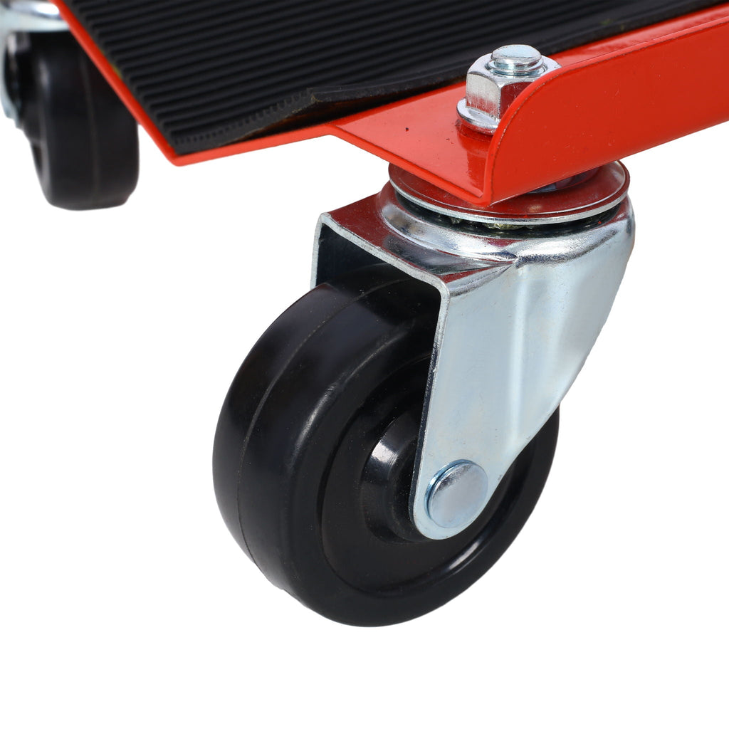 Heavy Duty Snowmobile Dolly V Slide with Swivel Casters - Steel, Red