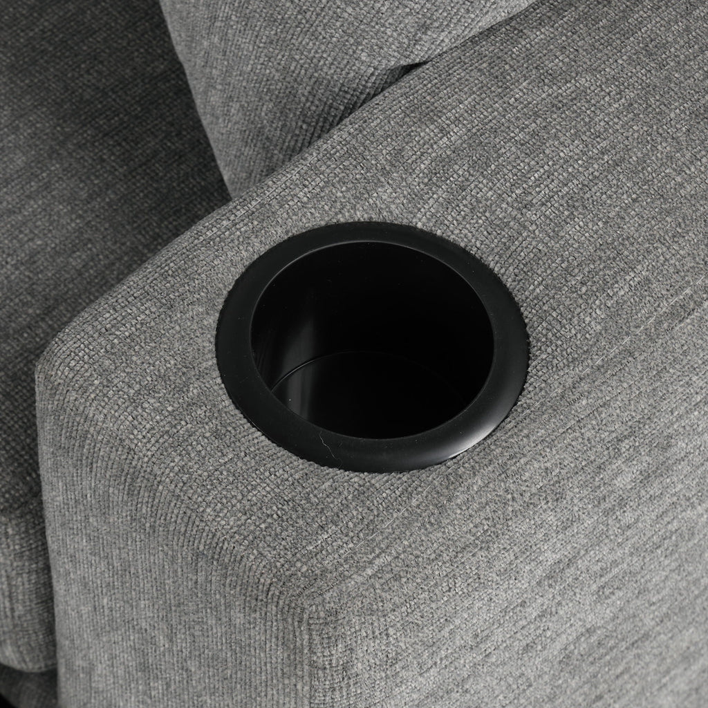 Single Pull Out Sofa Bed with USB Ports and Cup Holders - Dark Gray or Beige