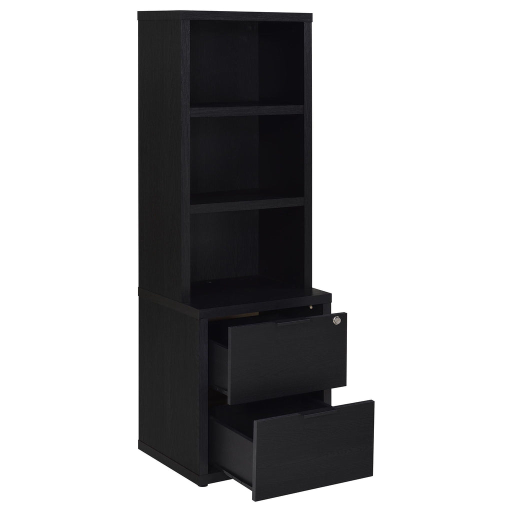Westpark 3-piece Wall Unit Bookcase Set with USB Black