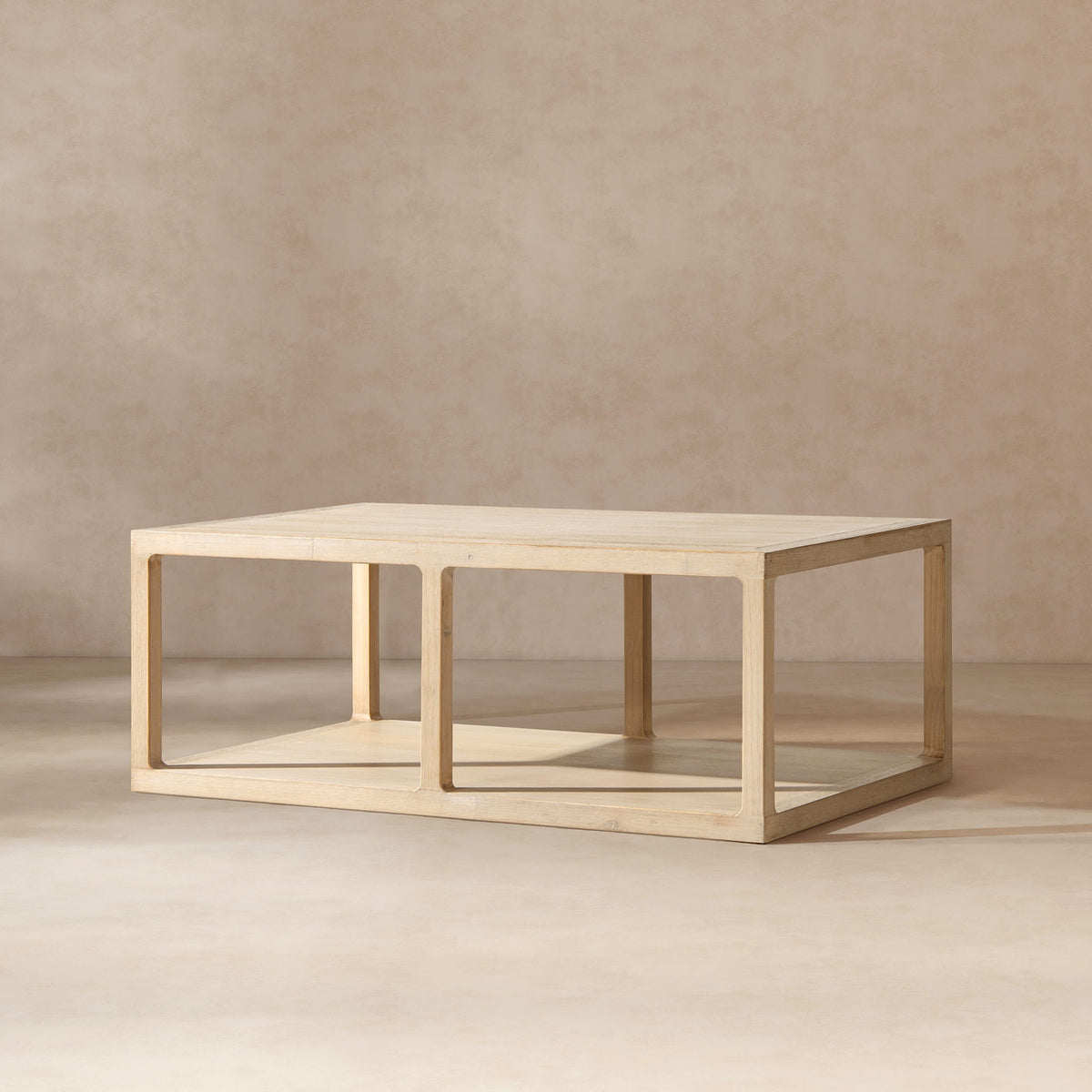 Natural Reclaimed Wood Coffee Table with Lower Shelf - Ellis