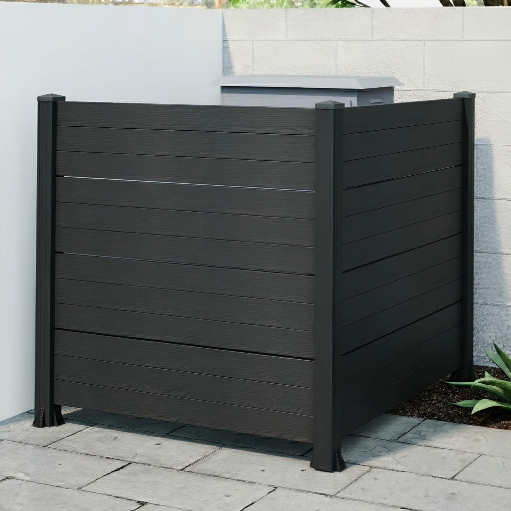 Outdoor Privacy Screen with Aluminum Posts - Dark Grey