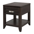 Elegant Dark Brown End Table with Storage Drawer and Shelf