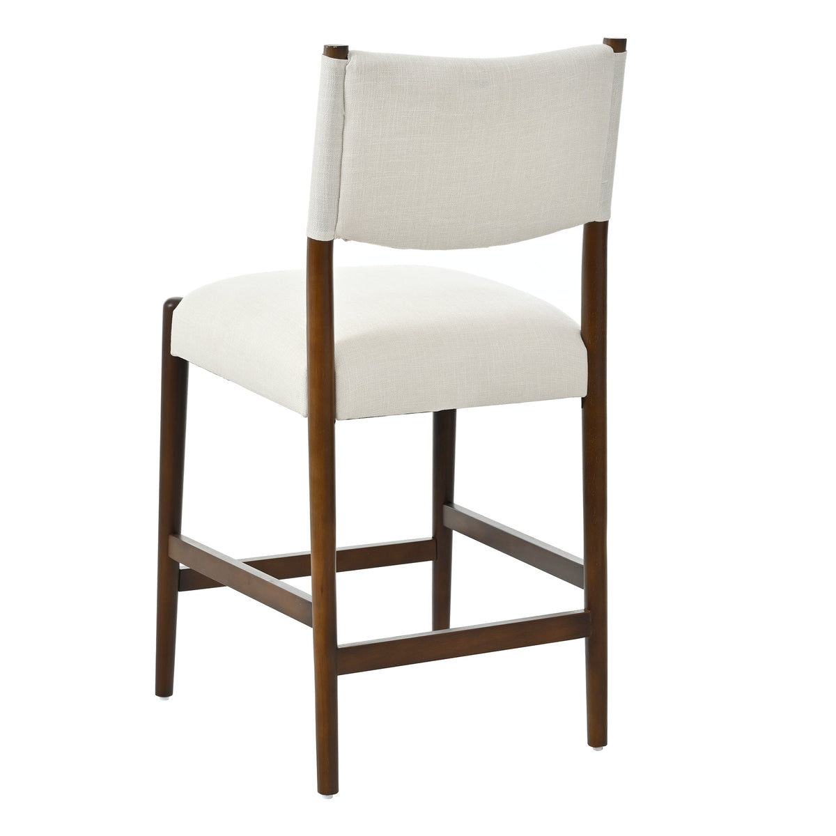 Solid Wood Counter Height Barstools with Fabric Seat - Walnut