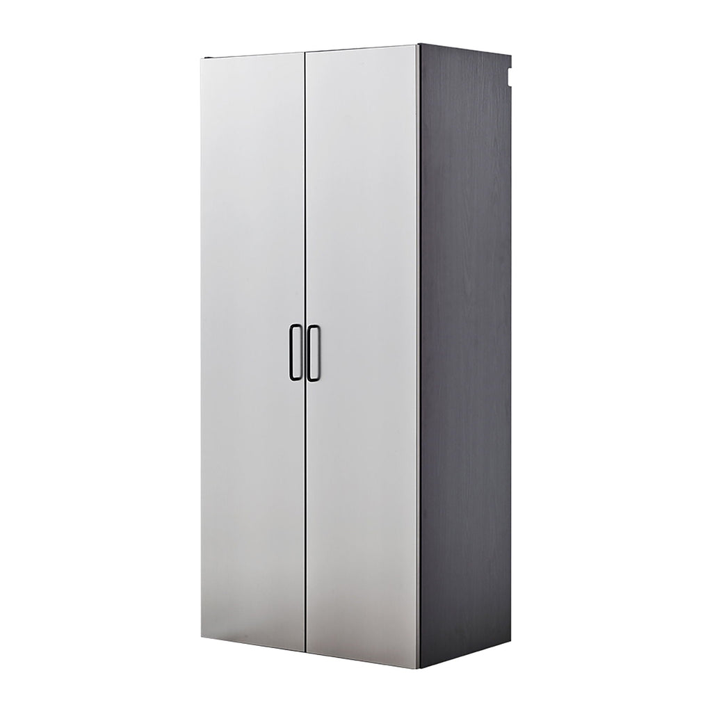 Astro Series Wall Mounted Storage Cabinet with Soft Closing Drawers - Metallic Gray