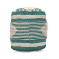 Handcrafted Cylindrical Pouf with Wool Upholstery - Dark Green, Black or Blue