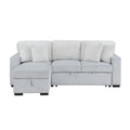 Reversible Pull Out Sofa Bed with Cup Holders - Light Gray