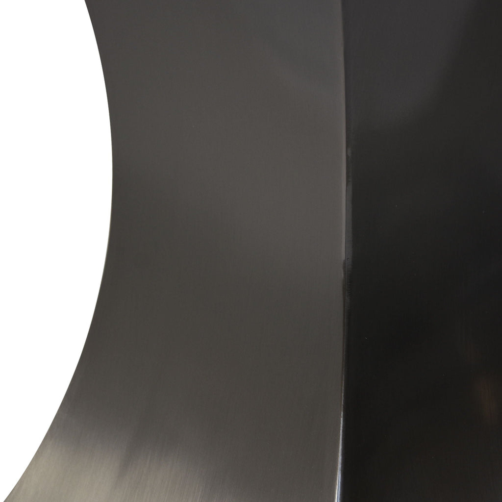 Modern Artificial Stone Dining Table with Crescent-Shaped Metal Legs - White