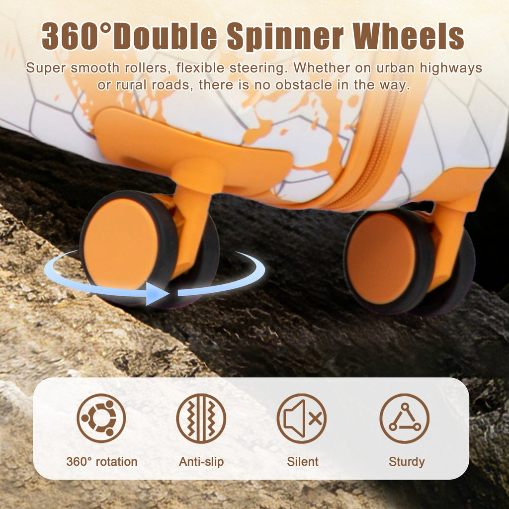 28 Inch PC Spinner Wheel Luggage with Combination Lock - Orange