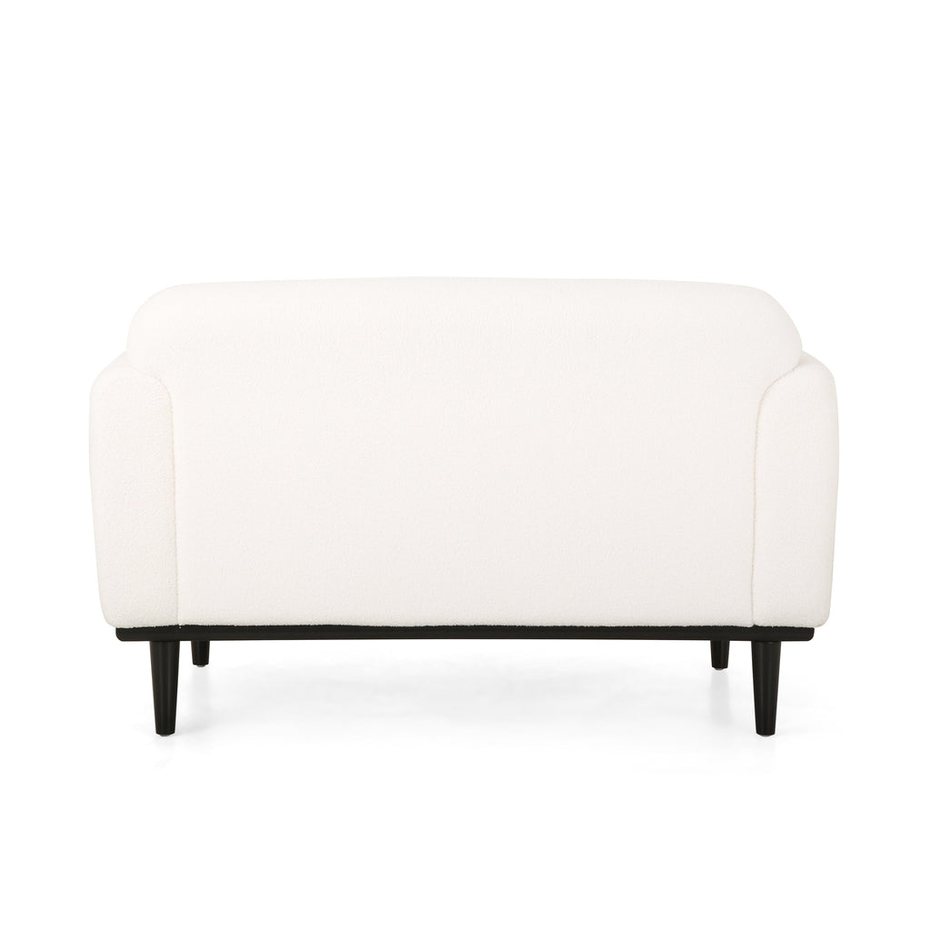 Bouclé Fabric Loveseat Sofa with Birch Wood Legs - 50 Inch