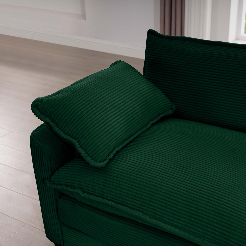 Modern Upholstered Deep Seating Loveseat with 4 Pillows - Multiple Colors