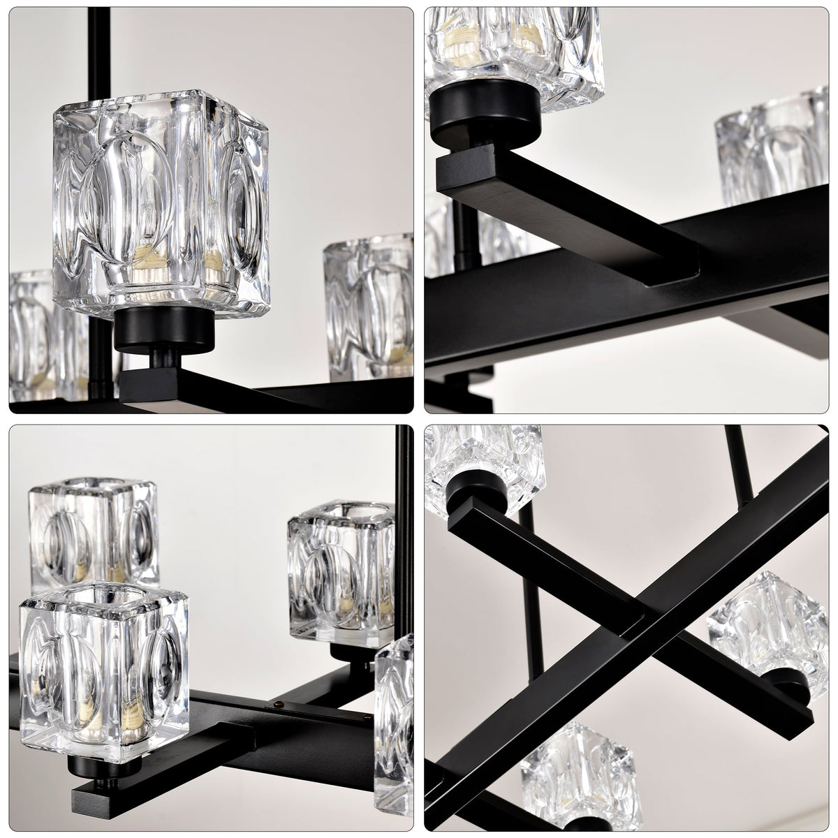 10-Light Dining Room Chandelier with Contemporary Design - Metal
