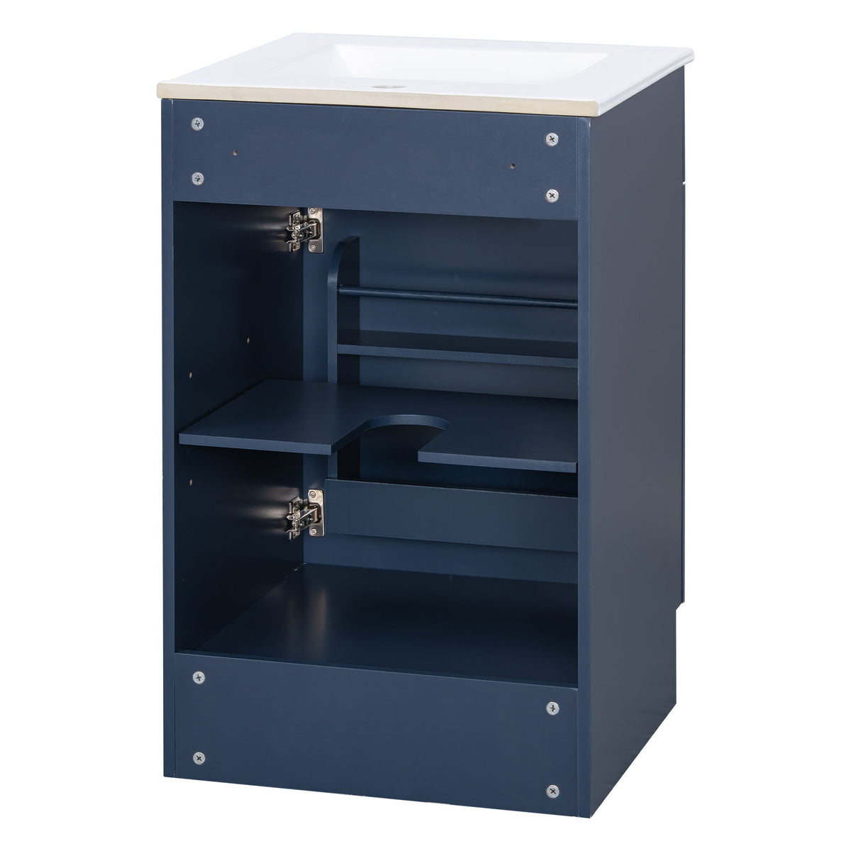 Bathroom Vanity with Sink and Adjustable Shelf - Multiple Colors