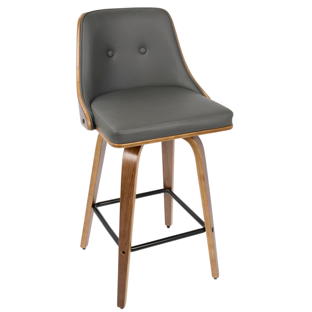 Mid Century Modern Counter Stool Set with Swivel - Multiple Colors