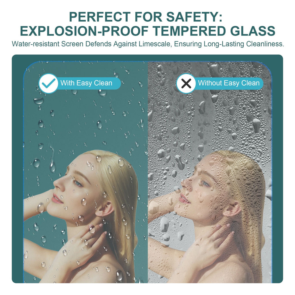 Fold Frameless Shower Door with Tempered Glass - Bi-Fold Modern Design