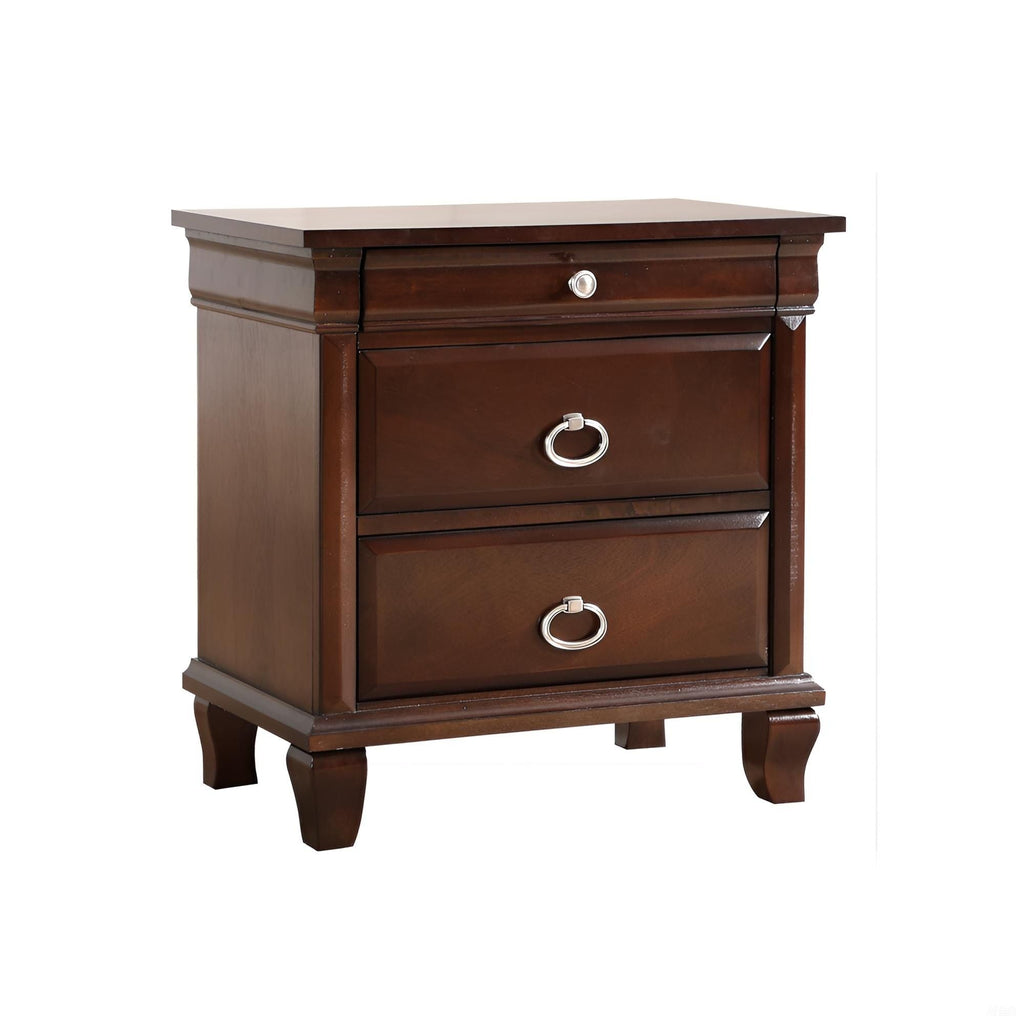 Cappuccino Nightstand with Felt-Lined Drawer - Triton