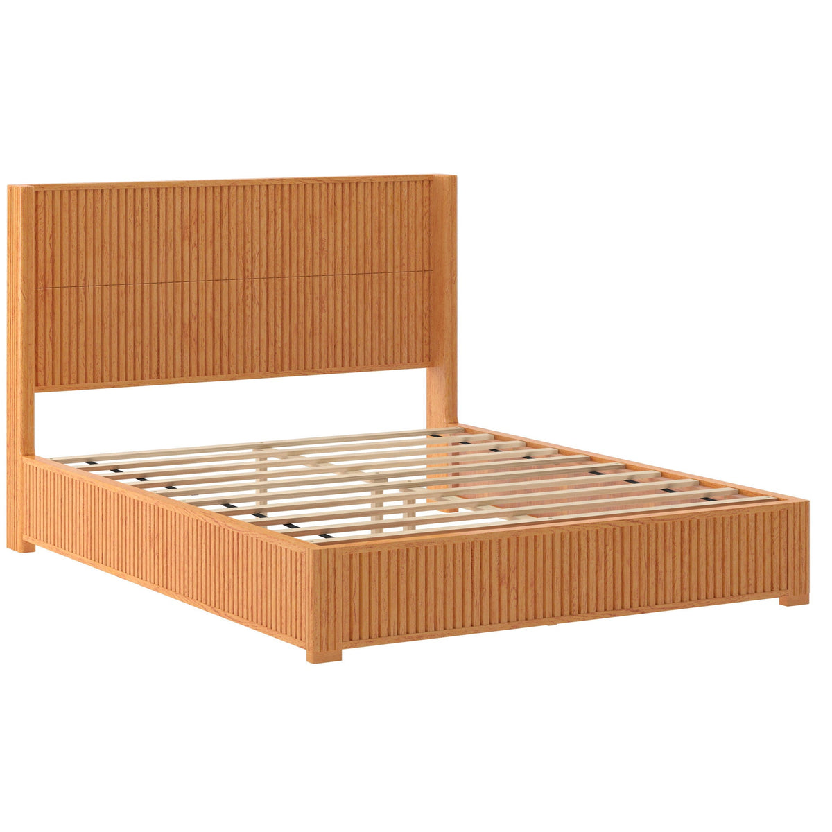 Platform Bed Frame with Headboard, Floor Standing Design - Queen & King