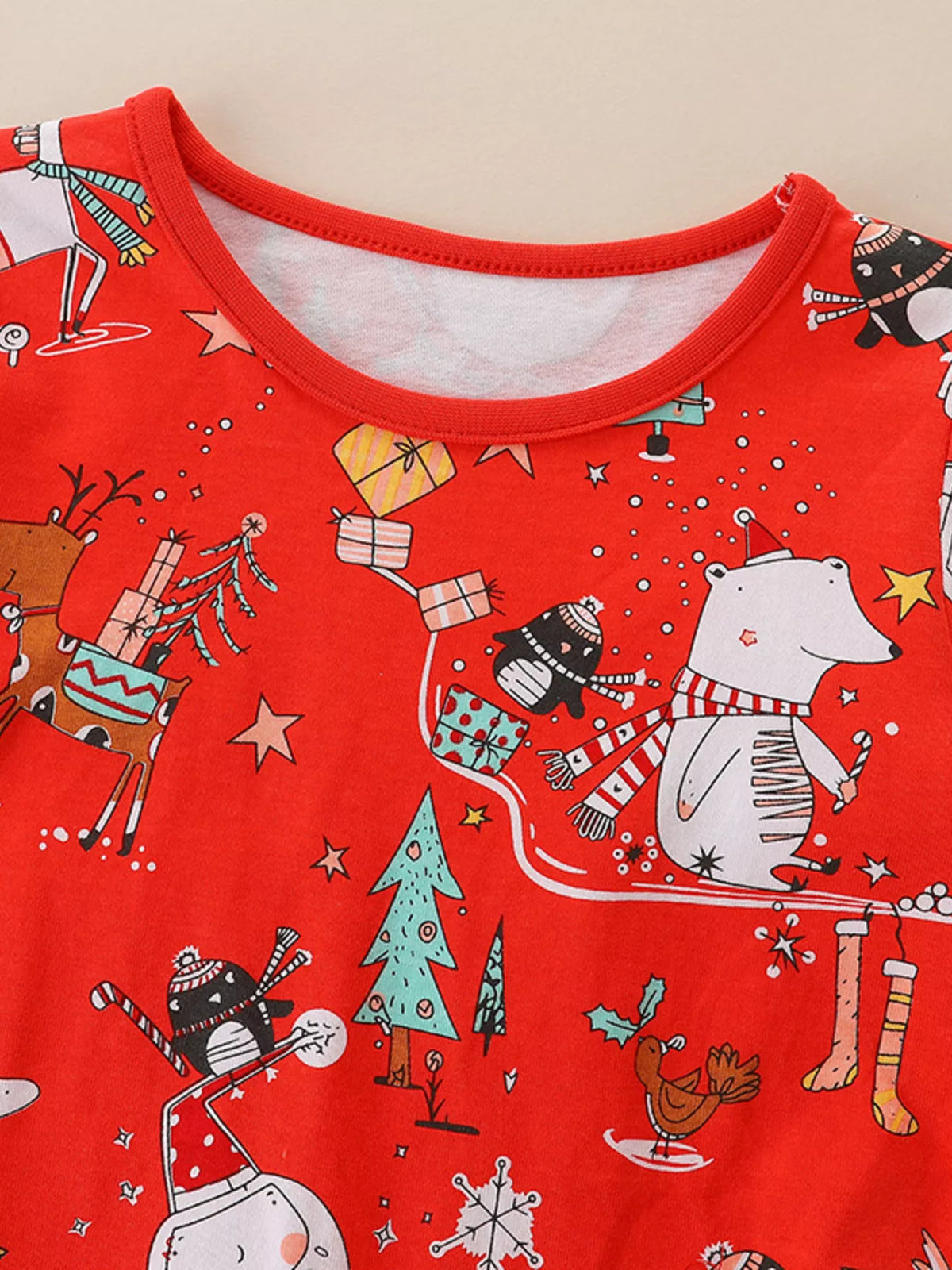 Children's Christmas Print Long Sleeve Dress