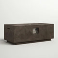 Lightweight Fiber Concrete Fire Pit Table with Push-Button Ignition - Gray or Dark Gray