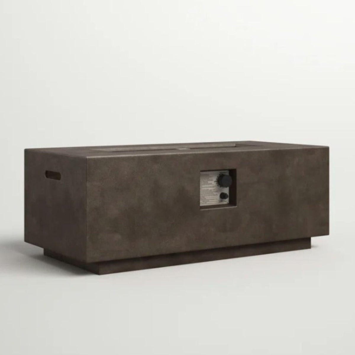 Lightweight Fiber Concrete Fire Pit Table with Push-Button Ignition - Gray or Dark Gray